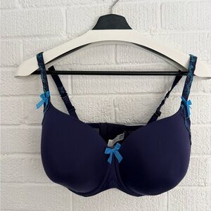 Prima Donna Deep Blue Bra with Light Blue Accents
